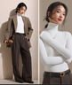 貓人女士打底衫2026春款加厚堆堆領(lǐng)慵懶高級柔軟0聚酯純色百搭上衣 曬單實(shí)拍圖