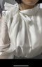香影法式白色襯衫女長(cháng)袖2026春季新款正肩襯衣蝴蝶結飄帶通勤上衣 米白 S 155/80A/85-95斤 曬單實(shí)拍圖