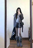 韓思優(yōu)灰色毛呢短褲女秋冬季2026新款高腰顯瘦小個(gè)子加厚休閑a字闊腿褲 灰色-贈皮帶【專(zhuān)柜柜貨】 常規 M /27 建議95-105斤 曬單實(shí)拍圖