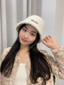 CHANEELR & KARITH帽子女2025新款冬季漁夫帽兔毛水桶盆帽生日新年禮物送女友老婆 奶白色 均碼 均碼可調節 曬單實(shí)拍圖