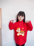 真維斯兒童紅色加絨毛衣男女童高領(lǐng)針織衫中小童馬年加厚過(guò)年服喜慶童裝 紅 祥瑞馬 110 曬單實(shí)拍圖