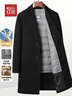 紅豆90絨羽絨內膽可拆100%純羊毛呢大衣男秋冬保暖修身風(fēng)衣外套中長(cháng)款 曬單實(shí)拍圖
