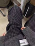ARTFULMOM英國孕婦褲秋冬外穿加厚加絨格子闊腿褲韓版顯瘦無(wú)托腹抽繩直筒褲 黑灰色-兩側抽繩【加絨款】 XL 曬單實(shí)拍圖
