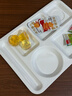 今萬(wàn)福 商用特厚密胺餐盤(pán)六格仿瓷 分格飯盤(pán)快餐盒打菜盤(pán) 白色 曬單實(shí)拍圖