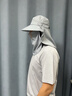 俞兆林遮陽(yáng)帽防曬帽男女夏季戶(hù)外大檐帽太陽(yáng)帽護頸面罩男士帽子 淺灰  曬單實(shí)拍圖