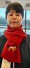 出口原單小馬刺繡WOOL羊毛新年紅色圍巾男女秋冬保暖圍脖無(wú)禮盒 紅色羊毛 曬單實(shí)拍圖