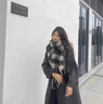 CHANEELR & KARITH圍巾女2025新款高級感格子冬季女外搭保暖圍脖新年禮物送女生女友 黑白格子 曬單實(shí)拍圖