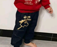 嘟嘟家兒童褲子馬年加絨男童新年衣服女童過(guò)年牛仔休閑褲國風(fēng)寶寶拜年服 深藍色 130 曬單實(shí)拍圖