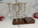 VINOS奢華一體式紅酒杯套裝高檔家用水晶玻璃葡萄酒高腳杯子酒杯酒具 醒酒器+一體架+勃艮第杯6只 600ml 曬單實(shí)拍圖