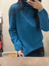 【京東直采】26新款新年羊絨羊毛拉毛針織衫女柔軟無(wú)縫高領(lǐng)毛衣 海藍 均碼 曬單實(shí)拍圖