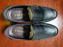 宜馳（EGCHI）新款商務(wù)休閑鞋男皮鞋大碼套腳頭層牛皮中年鞋子 36274 黑色 39 曬單實(shí)拍圖