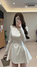 GARNUO白色長(cháng)袖連衣裙子女早秋法式小個(gè)子高級感禮服收腰顯瘦小白裙短裙 白色【長(cháng)袖短款】 M 【101-110斤】 曬單實(shí)拍圖