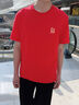 JEEP SPIRIT吉普紅色t恤男純棉2026新款馬年本命年過(guò)年衣服潮流休閑短袖男裝 曬單實(shí)拍圖