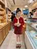 McTicco女童紅色裙子厚冬款新年戰袍半身裙兒童格子百褶短裙 兩件套【19800紅色毛衣+4539紅格子半裙】 140 140cm 曬單實(shí)拍圖
