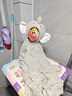 BABYGREAT嬰兒浴巾兒童洗澡巾斗篷帶帽子新生兒寶寶連帽包巾珊瑚絨吸水速干 曬單實(shí)拍圖
