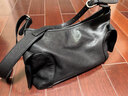 裘真新年禮物 植鞣羊皮逍遙hobo包單肩斜挎包休閑復古大容量通勤包女 黑色-小號羊皮 曬單實(shí)拍圖