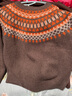 朗姿純羊毛費爾島毛衣復古撞色毛針織衫秋冬內搭女冬季新款 棕色 XL 曬單實(shí)拍圖