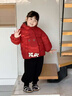 硯臺家童裝男童紅色棉衣外套冬裝棉襖女寶寶衣服棉服兒童過(guò)年拜年服 紅色 貓咪款 120 曬單實(shí)拍圖