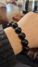 金石靈收藏級天然黑曜石手串男女款五行補水水晶手鏈佛珠本命年生日禮物 曬單實(shí)拍圖