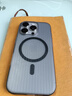 猩球衛士高級感防指紋適用Apple/蘋(píng)果iPhone16Pro磁吸瓦楞手機殼超薄行李箱條紋保護套磨砂MagSafe外殼灰 曬單實(shí)拍圖
