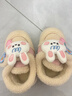 巴拉巴拉（BALABALA）寶寶棉拖鞋卡通冬季新款男女童家居鞋加絨加厚兒童毛毛鞋保暖棉鞋 粉色兔子 26 內長(cháng)16cm適合腳長(cháng)15.5-16cm 曬單實(shí)拍圖