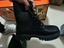 井邁【牛皮】馬丁靴男中幫英倫秋冬款增高黑色高幫皮鞋機車(chē)工裝短靴子 黑色高幫系帶【春夏款】 41 碼（=運動(dòng)鞋42） 曬單實(shí)拍圖
