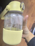 北鼎（Buydeem）吸管?chē)崌嵄?大容量水杯耐高溫玻璃杯家用高顏值便攜水壺節日禮物 小鵝黃 | 暢快噸1000ml 曬單實(shí)拍圖