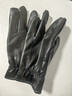 者也 加絨加厚防寒保暖手套 PU皮珊瑚絨 三道筋觸屏 男女秋冬季 黑色 均碼 曬單實(shí)拍圖