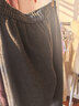 百圖（betu）女裝2025年冬季新款休閑褲彎刀褲顯瘦加絨闊腿褲褲子女2511T69 深灰 M 曬單實(shí)拍圖