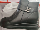 意爾康時(shí)裝靴加絨短靴女靴馬丁靴媽媽鞋皮靴女皮鞋 14550W 黑色   38 曬單實(shí)拍圖