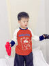 MQDMINI童裝男童長(cháng)袖T恤兒童插肩拼接t恤中小童洋氣卡通衣服 動(dòng)物營(yíng)地 曬單實(shí)拍圖