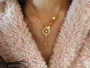 AJIDOU阿吉豆精致鑰匙項鏈毛衣鏈新年跨年禮物 金色 38cm 1個(gè) 曬單實(shí)拍圖
