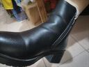 回力（Warrior）靴子女鞋冬季加絨棉鞋媽媽鞋中老年低跟短靴皮靴軟底皮鞋女黑色36 曬單實(shí)拍圖