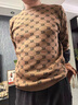 皮爾卡丹高端秋冬男士圓領(lǐng)長(cháng)袖羊毛衫提花潮流加厚保暖毛衣套頭打底針織衫 駝色 L 170【建議120-135斤】 曬單實(shí)拍圖