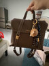 達芙妮官方旗艦店雙肩包包女式2026新款通勤包大容量牛仔背包書(shū)包 棕色小號 無(wú)規格 曬單實(shí)拍圖
