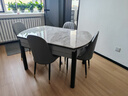 上林春天餐桌輕奢高級感餐桌實(shí)木餐桌折疊餐桌家用巖板餐桌#白亮光606四軌 曬單實(shí)拍圖