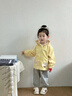 班喜迪女童外套春裝2026新款兒童洋氣上衣寶寶公主衣服春季防風(fēng)衣小童裝 黃色 100 曬單實(shí)拍圖