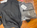 Champion冠軍連帽衛衣男刺繡logo加絨保暖上衣復古潮 鉛灰色 L  曬單實(shí)拍圖