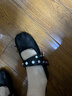 CHARLES&KEITH圓頭平底鉚釘芭蕾瑪麗珍鞋生日新年禮物送女友CK1-70381146 Black黑色 36 （230） 曬單實(shí)拍圖