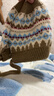 費爾島帽子毛線(xiàn)帽保暖針織綁帶彩虹帽女款2025秋冬季護耳套頭帽 包包帽花色*卡其 曬單實(shí)拍圖
