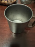 Ti artisan鈦工匠純鈦水杯木柄錘紋戶(hù)外露營(yíng)便攜式鈦杯家用純鈦馬克杯鈦水杯 450ml木柄+木蓋【磨砂款】 曬單實(shí)拍圖