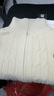 皮爾卡丹（pierre cardin）雙拉鏈毛衣開(kāi)衫女翻領(lǐng)秋冬季新款針織外套寬松扭花羊毛衫外搭上衣 米色 M 90-110斤 曬單實(shí)拍圖