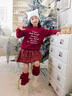 McTicco女童過(guò)年衣服超好看紅色毛衣裙子套裝兒童新年戰袍巨 4539紅格子半身裙 140 140cm 曬單實(shí)拍圖