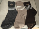 雅鹿襪子女秋冬款美拉德色系條紋長(cháng)襪透氣堆堆襪高彈不勒中筒襪 混色 3雙 均碼 曬單實(shí)拍圖