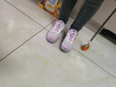 庫洛米四輪發(fā)光暴走鞋可愛(ài)女童兒童孩子滑輪舒適透氣運動(dòng)溜冰鞋 葡萄紫色 32 內長(cháng)20.2cm 曬單實(shí)拍圖