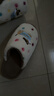 名創(chuàng  )優(yōu)品（MINISO）彩點(diǎn)狗狗卡通趣味毛毛居家鞋男秋冬可愛(ài)棉拖鞋月子鞋白咖40-41 曬單實(shí)拍圖