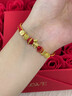 中國黃金（CHINA GOLD）馬年本命年黃金手鏈女足金馬上有錢(qián)紅手繩情人節新年禮物送女友 【馬上有錢(qián)+摯愛(ài)玫瑰禮盒】足金本命年護身符紅手鏈 曬單實(shí)拍圖
