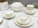 景遇瓷坊高檔景德鎮骨瓷碗盤(pán)餐具整套家用陶瓷碗筷套裝喬遷之喜禮物新居 骨瓷*配煲*6-8人食*40件套 曬單實(shí)拍圖