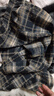 浪莎藏青色加絨格子褲女冬季2025新款高腰垂感闊腿褲休閑加厚毛呢褲 曬單實(shí)拍圖