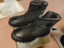 15MINS冬季羊毛雪地靴男靴高幫加絨保暖皮靴男士中筒馬丁靴男鞋 黑色 43 曬單實(shí)拍圖